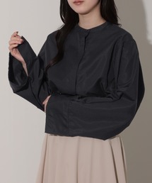 比翼スリーブバンドカラーシャツ