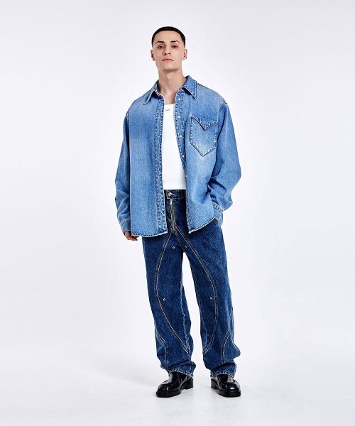 51%(フィフティーワンパーセント)の「Triangle Denim shirt - Blue(シャツ/ブラウス・メンズ・その他・L/M)」の5枚目の写真