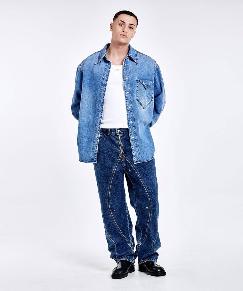 51%(フィフティーワンパーセント)の「Triangle Denim shirt - Blue(シャツ/ブラウス・メンズ・その他・L/M)」の7枚目の写真