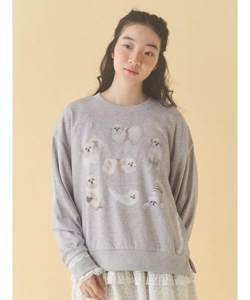 merry jenny（メリージェニー）の「モコゾウいっぱいスウェット（スウェット・レディース・グレー/オフホワイト・FREE）」の11枚目の写真