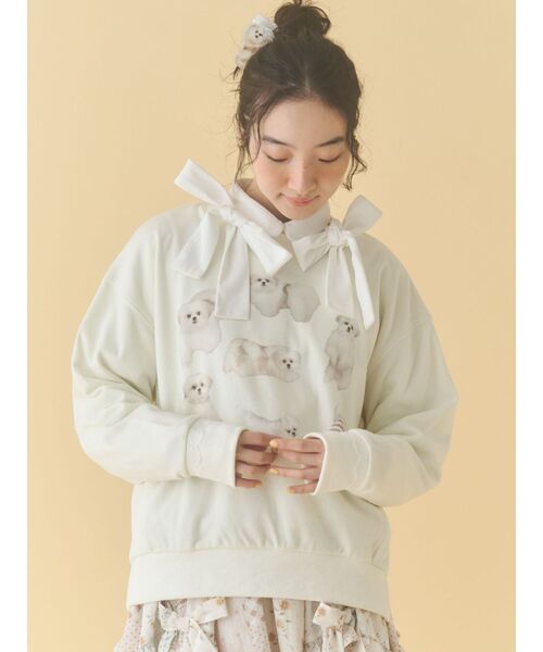 merry jenny（メリージェニー）の「モコゾウいっぱいスウェット（スウェット・レディース・グレー/オフホワイト・FREE）」の17枚目の写真