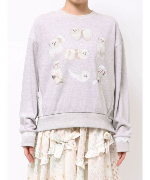 merry jenny（メリージェニー）の「モコゾウいっぱいスウェット（スウェット・レディース・グレー/オフホワイト・FREE）」の9枚目の写真