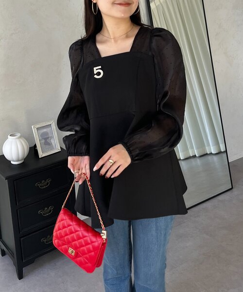 prose verse（プロズヴェール）の「ビスチェドッキングシアードットペプラムブラウス（シャツ/ブラウス・レディース・アイボリー/ブラック・LARGE/MEDIUM）」の20枚目の写真