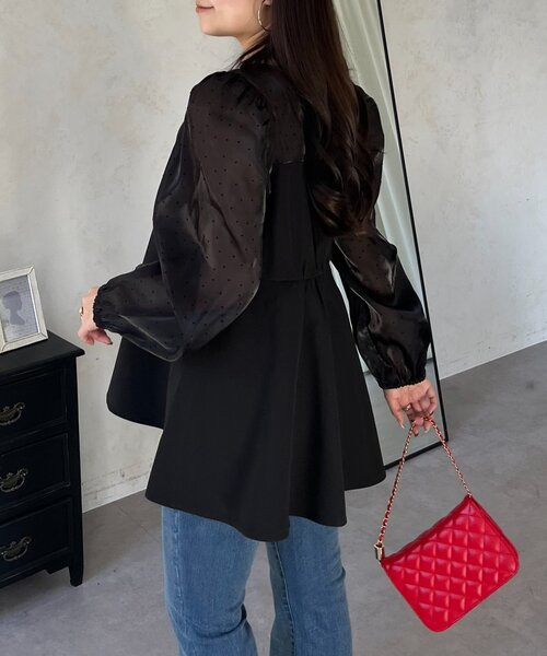 prose verse（プロズヴェール）の「ビスチェドッキングシアードットペプラムブラウス（シャツ/ブラウス・レディース・アイボリー/ブラック・LARGE/MEDIUM）」の16枚目の写真