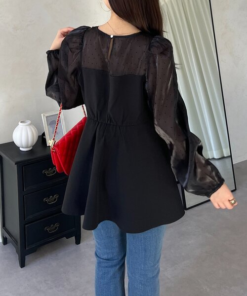 prose verse（プロズヴェール）の「ビスチェドッキングシアードットペプラムブラウス（シャツ/ブラウス・レディース・アイボリー/ブラック・LARGE/MEDIUM）」の12枚目の写真