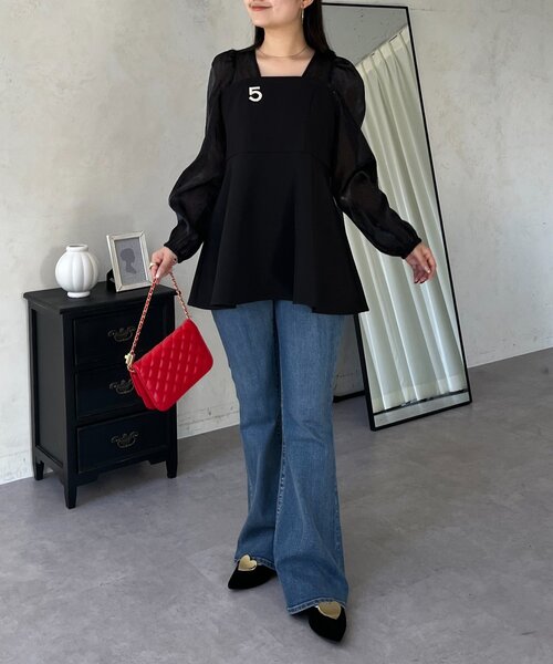 prose verse（プロズヴェール）の「ビスチェドッキングシアードットペプラムブラウス（シャツ/ブラウス・レディース・アイボリー/ブラック・LARGE/MEDIUM）」の8枚目の写真