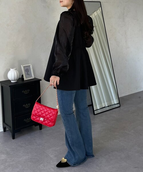 prose verse（プロズヴェール）の「ビスチェドッキングシアードットペプラムブラウス（シャツ/ブラウス・レディース・アイボリー/ブラック・LARGE/MEDIUM）」の10枚目の写真