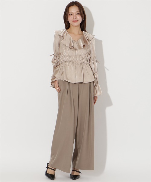 ベルト付きタックワイドパンツ（その他パンツ）｜AND COUTURE（アンド