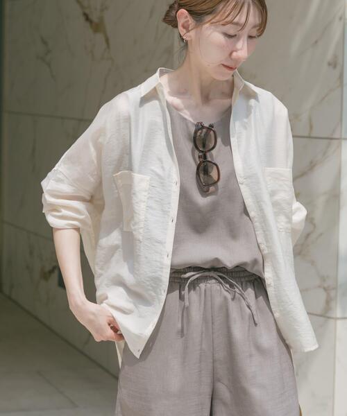 ITEMS URBANRESEARCH(アイテムズ アーバンリサーチ)の「シアーポケットスキッパーシャツ(シャツ/ブラウス・レディース・ブラック/ライトブルー/ホワイト/ミント・FREE)」の5枚目の写真