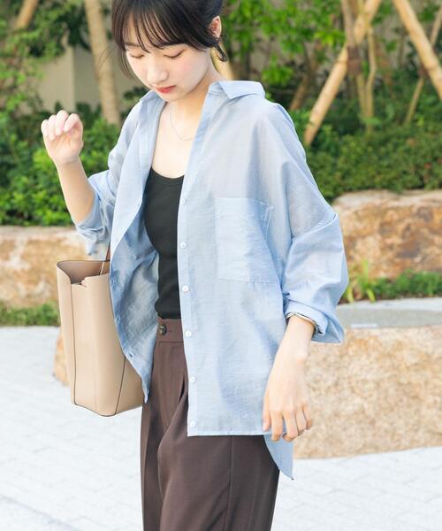 ITEMS URBANRESEARCH(アイテムズ アーバンリサーチ)の「シアーポケットスキッパーシャツ(シャツ/ブラウス・レディース・ブラック/ライトブルー/ホワイト/ミント・FREE)」の14枚目の写真