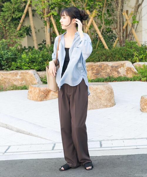 ITEMS URBANRESEARCH(アイテムズ アーバンリサーチ)の「シアーポケットスキッパーシャツ(シャツ/ブラウス・レディース・ブラック/ライトブルー/ホワイト/ミント・FREE)」の16枚目の写真