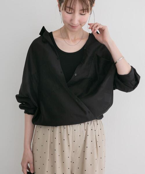 ITEMS URBANRESEARCH（アイテムズ アーバンリサーチ）の「シアーポケットスキッパーシャツ（シャツ/ブラウス・レディース・ブラック/ライトブルー/ホワイト/ミント/チャコールグレー・FREE）」の20枚目の写真