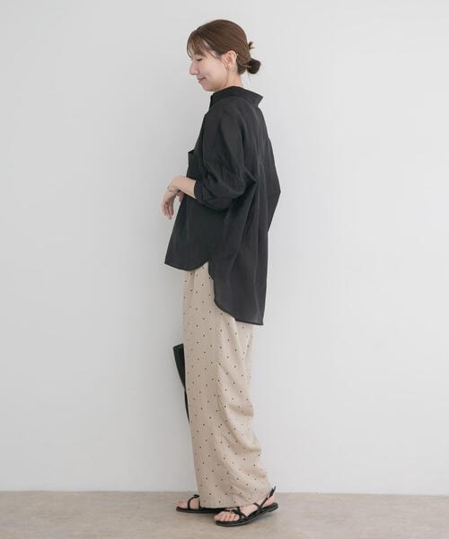 ITEMS URBANRESEARCH(アイテムズ アーバンリサーチ)の「シアーポケットスキッパーシャツ(シャツ/ブラウス・レディース・ブラック/ライトブルー/ホワイト/ミント/チャコールグレー・FREE)」の12枚目の写真