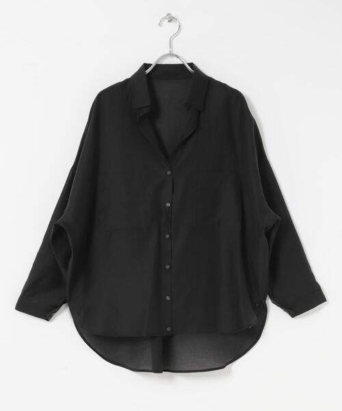 ITEMS URBANRESEARCH(アイテムズ アーバンリサーチ)の「シアーポケットスキッパーシャツ(シャツ/ブラウス・レディース・ブラック/ライトブルー/ホワイト/ミント/チャコールグレー・FREE)」の13枚目の写真