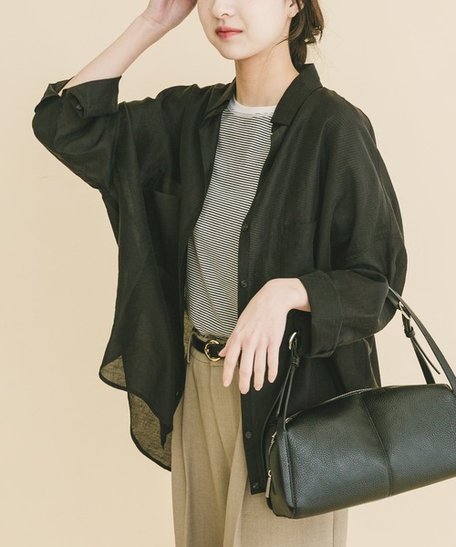 ITEMS URBANRESEARCH（アイテムズ アーバンリサーチ）の「シアーポケットスキッパーシャツ（シャツ/ブラウス・レディース・ブラック/ライトブルー/ホワイト/ミント・FREE）」の3枚目の写真