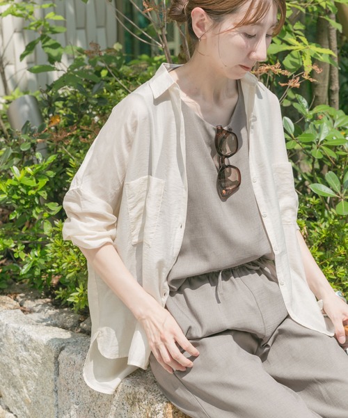 ITEMS URBANRESEARCH（アイテムズ アーバンリサーチ）の「シアーポケットスキッパーシャツ（シャツ/ブラウス・レディース・ブラック/ライトブルー/ホワイト/ミント・FREE）」の11枚目の写真