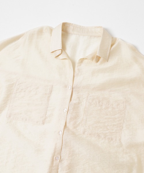 ITEMS URBANRESEARCH（アイテムズ アーバンリサーチ）の「シアーポケットスキッパーシャツ（シャツ/ブラウス・レディース・ブラック/ライトブルー/ホワイト/ミント・FREE）」の13枚目の写真