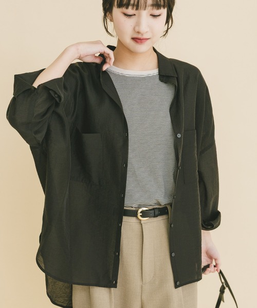 ITEMS URBANRESEARCH（アイテムズ アーバンリサーチ）の「シアーポケットスキッパーシャツ（シャツ/ブラウス・レディース・ブラック/ライトブルー/ホワイト/ミント・FREE）」の14枚目の写真