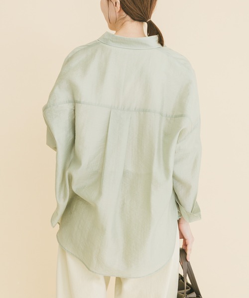 ITEMS URBANRESEARCH（アイテムズ アーバンリサーチ）の「シアーポケットスキッパーシャツ（シャツ/ブラウス・レディース・ブラック/ライトブルー/ホワイト/ミント・FREE）」の22枚目の写真