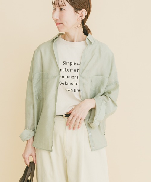 ITEMS URBANRESEARCH（アイテムズ アーバンリサーチ）の「シアーポケットスキッパーシャツ（シャツ/ブラウス・レディース・ブラック/ライトブルー/ホワイト/ミント・FREE）」の21枚目の写真