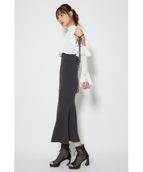 rienda(リエンダ)の「オープンショルダーフリルニットセットワンピース 春服(ワンピース・レディース・ブラック/ブラウン/ライトイエロー・FREE)」の10枚目の写真