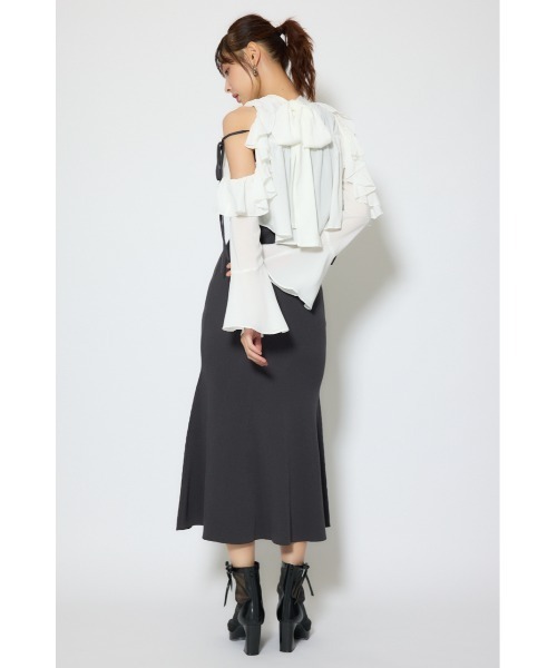 rienda(リエンダ)の「オープンショルダーフリルニットセットワンピース 春服(ワンピース・レディース・ブラック/ブラウン/ライトイエロー・FREE)」の11枚目の写真