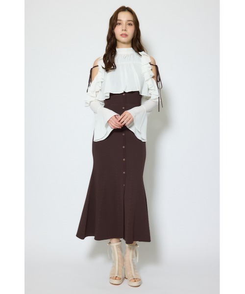 rienda(リエンダ)の「オープンショルダーフリルニットセットワンピース 春服(ワンピース・レディース・ブラック/ブラウン/ライトイエロー・FREE)」の15枚目の写真