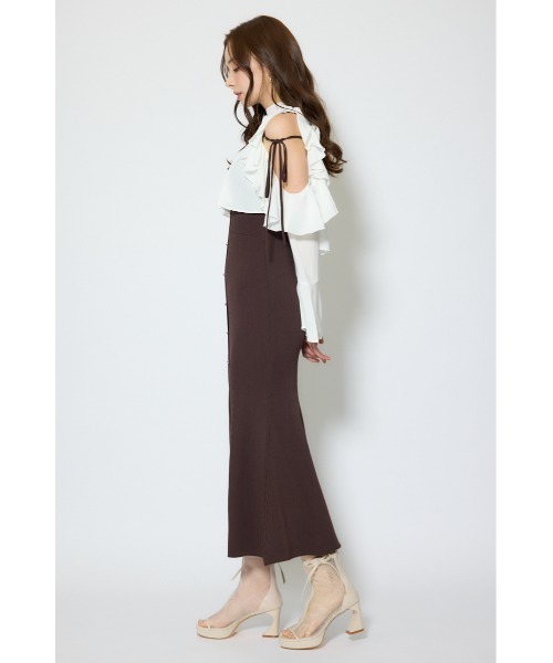 rienda(リエンダ)の「オープンショルダーフリルニットセットワンピース 春服(ワンピース・レディース・ブラック/ブラウン/ライトイエロー・FREE)」の16枚目の写真