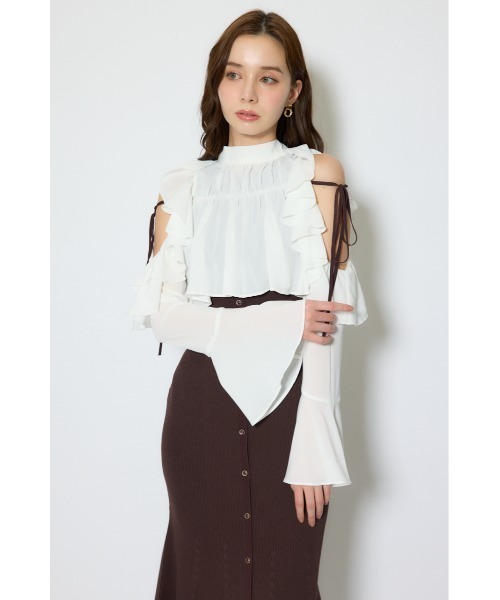 rienda(リエンダ)の「オープンショルダーフリルニットセットワンピース 春服(ワンピース・レディース・ブラック/ブラウン/ライトイエロー・FREE)」の18枚目の写真