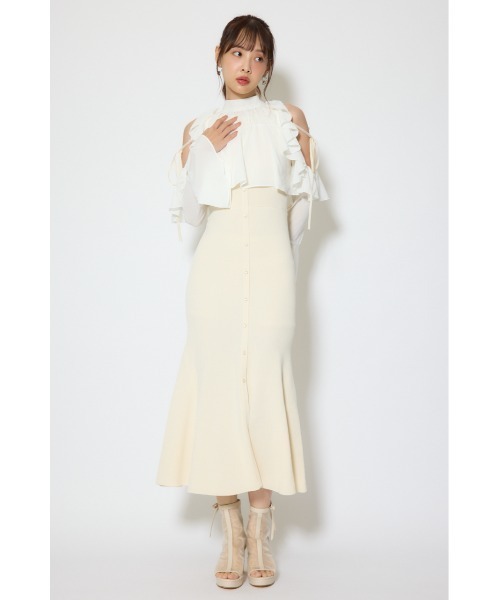 rienda(リエンダ)の「オープンショルダーフリルニットセットワンピース 春服(ワンピース・レディース・ブラック/ブラウン/ライトイエロー・FREE)」の21枚目の写真