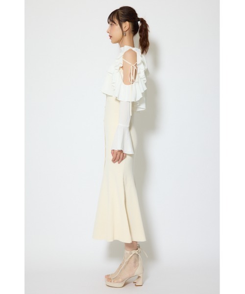 rienda(リエンダ)の「オープンショルダーフリルニットセットワンピース 春服(ワンピース・レディース・ブラック/ブラウン/ライトイエロー・FREE)」の8枚目の写真