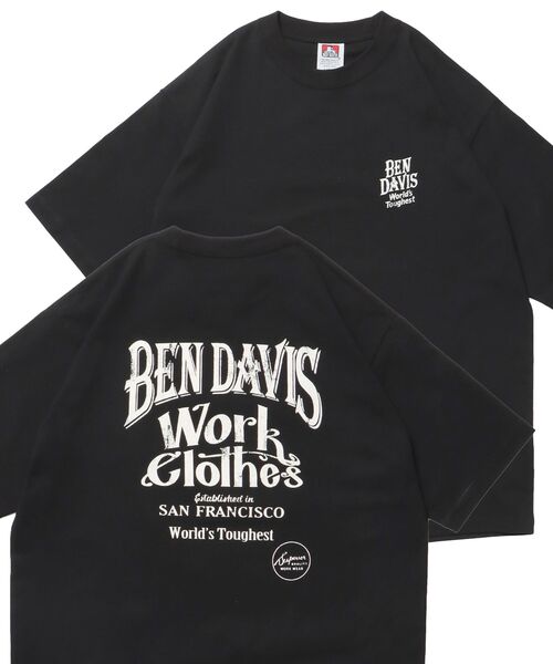 BEN DAVIS(ベンデイビス)の「【BEN DAVIS(ベンデイビス)】CLASSIC LOGO TEE NV / オーバーサイズ ヘビーウェイト 半袖 クルーネック プリント ワンポイント(Tシャツ/カットソー・メンズ・ブラック/ホワイト/ネイビー/ダークグリーン・X-LARGE/LARGE/MEDIUM)」の3枚目の写真