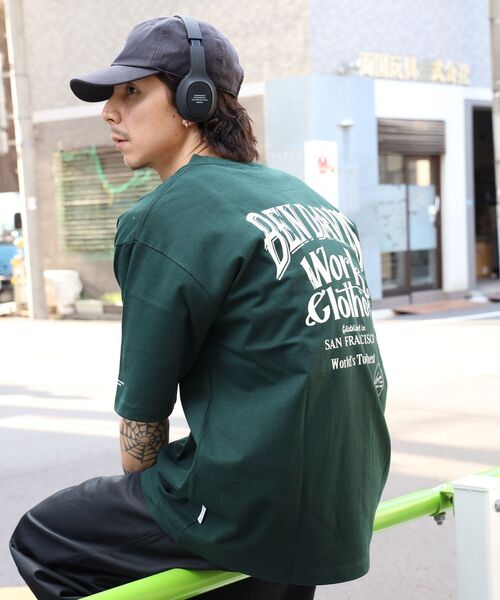 BEN DAVIS(ベンデイビス)の「【BEN DAVIS(ベンデイビス)】CLASSIC LOGO TEE NV / オーバーサイズ ヘビーウェイト 半袖 クルーネック プリント ワンポイント(Tシャツ/カットソー・メンズ・ブラック/ホワイト/ネイビー/ダークグリーン・X-LARGE/LARGE/MEDIUM)」の6枚目の写真