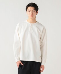 ポリエステル ワッフル ヘンリーネック カットソー