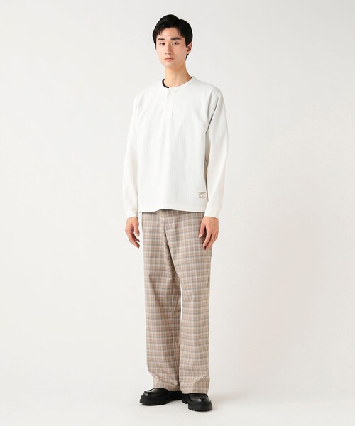 BEAMS HEART（ビームスハート）の「ポリエステル ワッフル ヘンリーネック カットソー（Tシャツ/カットソー・メンズ・ホワイト/ブラック・M/XL/L/S）」の7枚目の写真