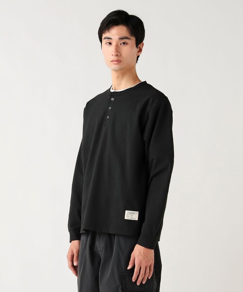 BEAMS HEART（ビームスハート）の「ポリエステル ワッフル ヘンリーネック カットソー（Tシャツ/カットソー・メンズ・ホワイト/ブラック・M/XL/L/S）」の13枚目の写真