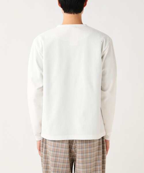 BEAMS HEART（ビームスハート）の「ポリエステル ワッフル ヘンリーネック カットソー（Tシャツ/カットソー・メンズ・ホワイト/ブラック・M/XL/L/S）」の16枚目の写真
