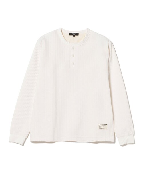 BEAMS HEART（ビームスハート）の「ポリエステル ワッフル ヘンリーネック カットソー（Tシャツ/カットソー・メンズ・ホワイト/ブラック・M/XL/L/S）」の19枚目の写真