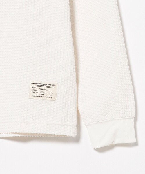 BEAMS HEART（ビームスハート）の「ポリエステル ワッフル ヘンリーネック カットソー（Tシャツ/カットソー・メンズ・ホワイト/ブラック・M/XL/L/S）」の21枚目の写真