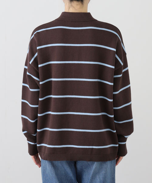 JOURNAL STANDARD(ジャーナルスタンダード)の「《追加2》ラガーニット(ニット/セーター・レディース・ブルー/グリーン/ブラウン・FREE)」の12枚目の写真