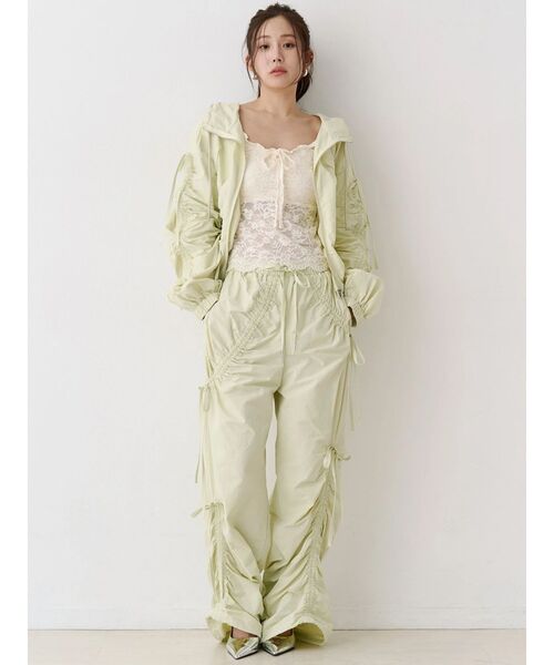 CALNAMUR（カルナムール）の「ギャザードロストパンツ（その他パンツ・レディース・ホワイト/グリーン・FREE）」の12枚目の写真