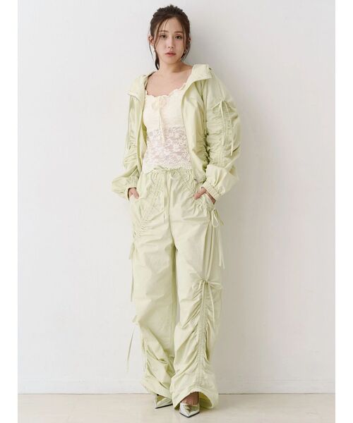 CALNAMUR（カルナムール）の「ギャザードロストパンツ（その他パンツ・レディース・ホワイト/グリーン・FREE）」の14枚目の写真