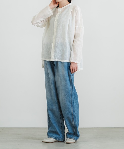 quadro（クオドロ）の「コットンラミーシャンブレースタンドシャツ（シャツ/ブラウス・メンズ・キナリ/ネイビー/グレー・FREE）」の16枚目の写真