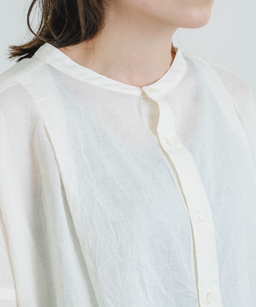 quadro（クオドロ）の「コットンラミーシャンブレースタンドシャツ（シャツ/ブラウス・メンズ・キナリ/ネイビー/グレー・FREE）」の21枚目の写真