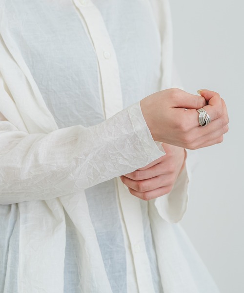 quadro（クオドロ）の「コットンラミーシャンブレースタンドシャツ（シャツ/ブラウス・メンズ・キナリ/ネイビー/グレー・FREE）」の22枚目の写真