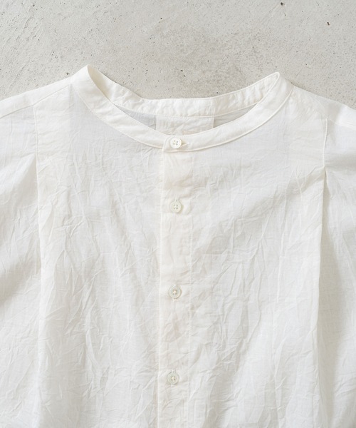 quadro（クオドロ）の「コットンラミーシャンブレースタンドシャツ（シャツ/ブラウス・メンズ・キナリ/ネイビー/グレー・FREE）」の5枚目の写真