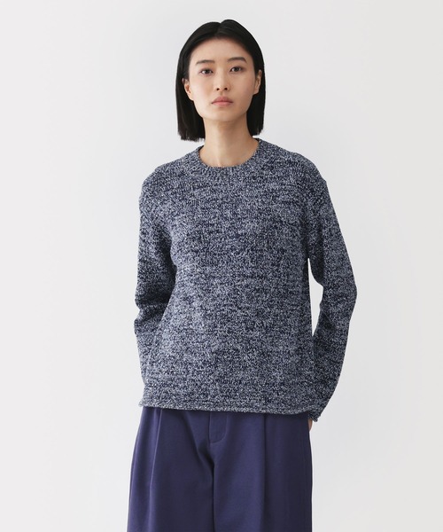 MUJI Labo（ムジラボ）の「〔MUJI Labo〕婦人　コットン混ブークレクルーネックセーター（ニット/セーター・レディース・アイボリー/ブラック/ネイビー・XL/L/M/S）」の3枚目の写真