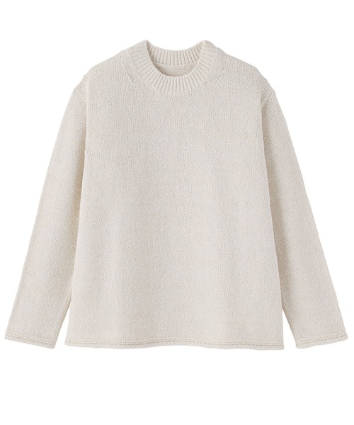 MUJI Labo（ムジラボ）の「〔MUJI Labo〕婦人　コットン混ブークレクルーネックセーター（ニット/セーター・レディース・アイボリー/ブラック/ネイビー・XL/L/M/S）」の8枚目の写真