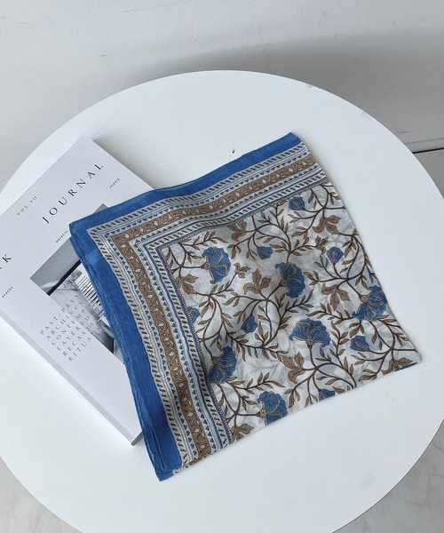 AS KNOW AS plus(アズノゥアズプラス)の「インド シルク混パネルスカーフ 60×60(バンダナ/スカーフ・レディース・C/D/E/F/A/H/B/G・FREE)」の9枚目の写真