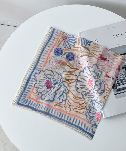 AS KNOW AS plus(アズノゥアズプラス)の「インド シルク混パネルスカーフ 60×60(バンダナ/スカーフ・レディース・C/D/E/F/A/H/B/G・FREE)」の20枚目の写真